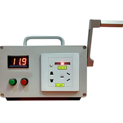 KAXIAA Generador de manivela portátil, Mini Fuente de alimentación de manivela de 220 V con 2 Puertos USB, 2 enchufes características
