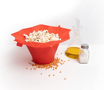 Recipiente para hacer palomitas de maiz en el microondas│ Palomitero│Popcorn bowl de silicona para palomitas dulces, saladas, de queso, con sabores│Cu