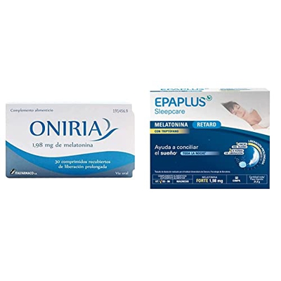 Oniria 30 Comp Lib Prolong 1,98Mg Melato & EPAPLUS Sleepcare, Melatonina Retard con Triptófano, Melatonina de Liberación Prolongada, 60 Comprimidos x 