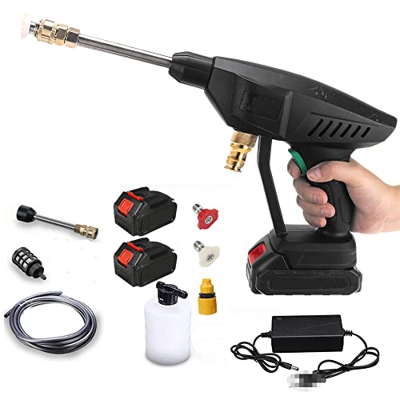 Pistola de lavado de agua de litio, pistolas de agua de alta eficiencia de alta presión, filtro incorporado, motor autoaspirante y fuerte, portátil pa