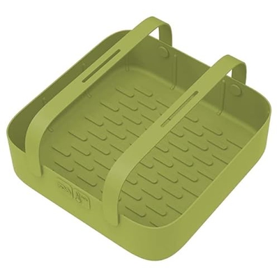 UIOO 2 uds Olla de Silicona freidoras de Aire Horno Bandeja para Hornear Pizza frita Cesta de Pollo Mat Cuadrado Redondo reemplazo Parrilla Pan Acceso