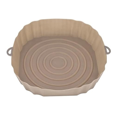 UIOO 2 uds Olla de Silicona freidoras de Aire Horno Bandeja para Hornear Frito Pizza Pollo Cesta Mat Cuadrado Redondo reemplazo Parrilla Pan 18cm AirF