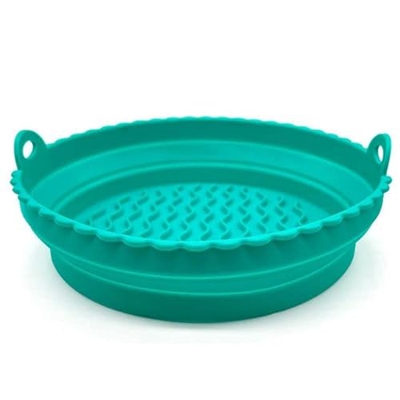 UIOO 2 uds   Plato de Pizza Accesorios de freidora de Aire Olla de Silicona Plegable Cesta para Hornear para revestimientos de Repuesto de freidora de