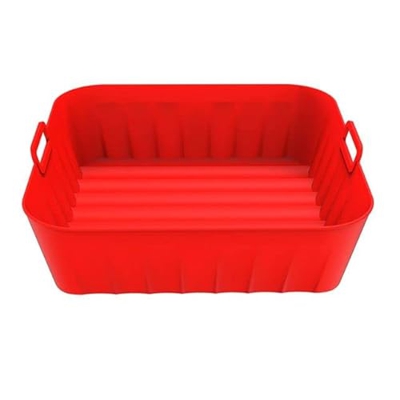 UIOO 2 uds Plato de Pizza de Cocina Suave Accesorios para freidora de Aire Cesta para Hornear Olla Cuadrada de Silicona revestimientos de Repuesto par