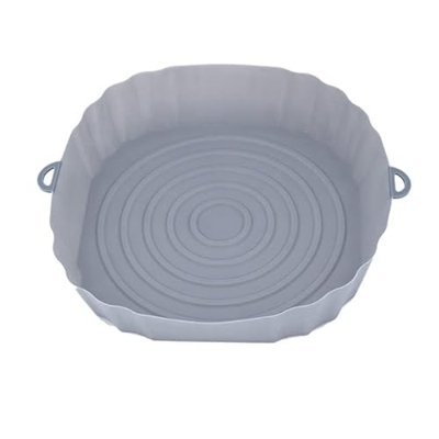UIOO Revestimiento de Cesta de Silicona para freidora de Aire,   Bandeja para Hornear para Hornear, Plato para Pizza, Parrilla, Cocina, Pastel
