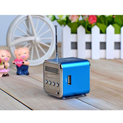 Música FM Bass MP3/4 Estéreo SD USB Reproductor de PC Radio TF Altavoz Micro Mini Otros Altavoces Aux (Azul, Talla única) precio