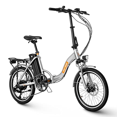 YOSE POWER Bicicleta plegable de 20 pulgadas, 36 V, 250 W, motor trasero con Shimano, 7 velocidades, bicicleta eléctrica para mujer, con batería de 36