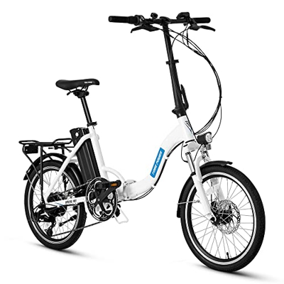 YOSE POWER Bicicleta plegable de 20 pulgadas, 36 V, 250 W, motor trasero con Shimano, 7 velocidades, bicicleta eléctrica para mujer, con batería de 36