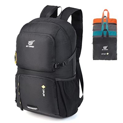 SKYSPER 30L Mochila Plegable Ultraligera Mochilas de Senderismo Mochila de Viaje Mochilas de Marcha Pequeña Mochila con Bolsillo Húmedo para Hombre Mu