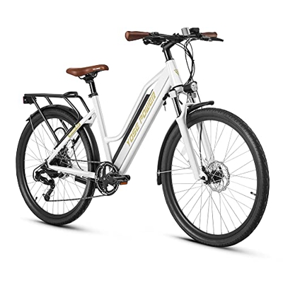 YOSE POWER Bicicleta eléctrica City de 27,5 pulgadas, 36 V, 250 W, con Shimano, 7 velocidades, rueda libre, con batería de 36 V, 13 Ah
