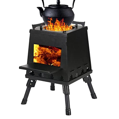 AIFEN Estufa de leña portátil - Horno de carbón plegable de camping | Robusta mochila Equipo de camping para barbacoa, barbacoa, cocinar, calentar