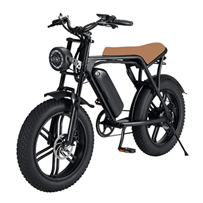 Bicicleta Eléctrica Montaña, 20"E Bike Trekking E-Bike con Batería Iones Litio Extraíble para Los Senderos La Selva Nieve Beac (Color : Black, Size : 
