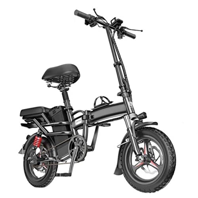 IOPY Bicicletas Eléctricas para Adultos,Bicicleta Eléctrica Plegable MTB Dirtbike,14" 48V Batería Li-Ion Extraíble, E-Bike Portátil para Senderos La S