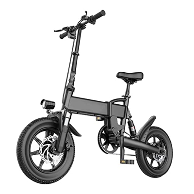 IOPY Bicicleta Eléctrica Plegable 14''para Ciudad con Motor 250W, con Batería Litio 48V Extraíble Bicicleta Eléctrica Portátil para Senderos La Selva 