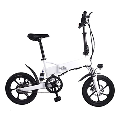 Bicicletas Eléctricas Plegables De 16''con Batería De Iones De Litio Extraíble De 36V5.2/7.8AH para Senderos En La Selva Y Nieve (Color : White, Size 