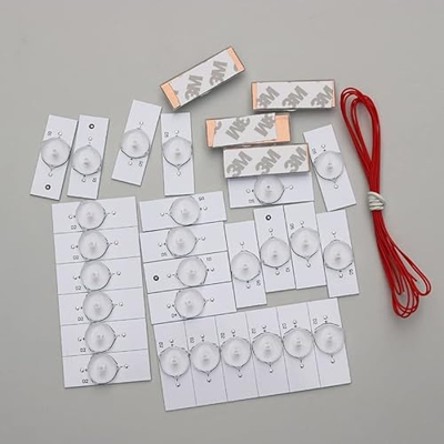 Piezas de Repuesto de TV- 30 Piezas SMD de 6V Cuentas de lámpara con Lente óptica Fliter por 32-65 Pulgadas TELEVISIÓN LED Reparación (6V con Cable)