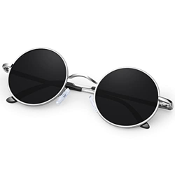 KANSATAL Gafas de Sol Hombre Redondas Polarizadas Gafas de Sol Mujer Retro John Vintage Lennon Pequeñas Round Sunglasses Conducir Metal Circulo Acceso precio