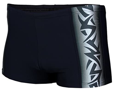 Aquarti Bañador para Hombre con Rayas en los Laterales, 13717A Negro/Grafito, 8XL