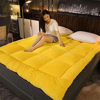 Colchón de futón, colchón de Suelo Plegable japonés Tatami Mat, colchón portátil para Dormitorio, Camping, niños Adultos,Amarillo,120x200cm