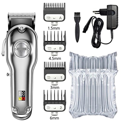 Cortapelos Cortadora de pelo de peluquero de Metal, cortadora de pelo profesional for hombres, Máquina for cortar cabello de barba eléctrica inalámbri