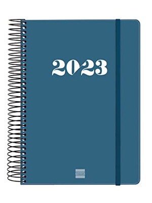 Finocam - Agenda 2023 Espiral My 1 Día Página Enero 2023 - Diciembre 2023 (12 meses) Azul Español