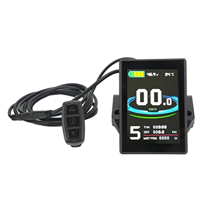 Medidor LCD de conversión de bicicleta, conector SM LCD8SU Varios datos con pantalla de bicicleta eléctrica a color Detección automática de voltaje pa