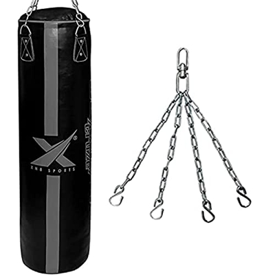 XN8 Saco de Boxeo Vacío para Colgar 4ft 5ft Lamina Natal Cuero Saco de Boxeo con Guantes para Muay Thai Artes Marciales Kick Boxing Hogar Gimnasio Fit
