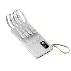 XUnion #5X2WS8 Cargador portátil 20000Mah Banco de energía de carga rápida con 4 cables incorporados Carga inalámbrica Batería externa Paquete Wit, Bl en oferta