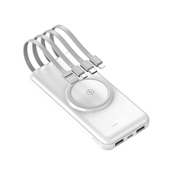 XUnion #0I789q Banco de energía portátil 20000Mah Cargador portátil inalámbrico con enchufe de CA incorporado 4 salidas USB-C USB-A y Qi LCD Display,  características