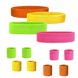 Muñequera 80s Set, 12 Piezas Muñequeras Gym Muñequeras Sudor Muñequeras DeportivasTenis Muñequeras Wristband Accesorios de Fiesta Retro para Mujeres H precio