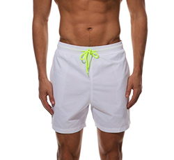 Pantalones cortos de playa para hombre, secado rápido, impermeables, pantalones cortos deportivos, traje de baño, blanco, XL en oferta