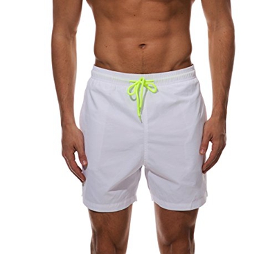 Pantalones cortos de playa para hombre, secado rápido, impermeables, pantalones cortos deportivos, traje de baño, blanco, XL
