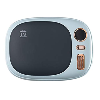 Hailmkont #5QM0Q6 Retro TV caliente mano tesoro caliente bebé cargador USB portátil calentador de mano, Azul #902z95, M