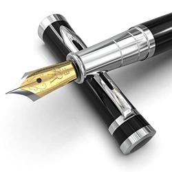 Wordsworth & Black Juego de pluma estilográfica, Extrafina Punta, incluye 6 cartuchos de tinta y convertidor de recarga de tinta, estuche de regalo, b características
