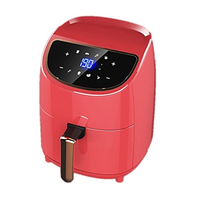 Freidora sin Aceite 3.5L, 5 personas, Freidora de Aire 2 en 1 para Freír o a la Parrilla, con Poco o Sin Aceite, Pantalla Digital Táctil (Color : Red,