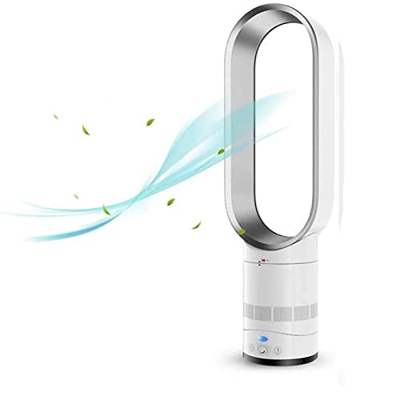 LJXX Ventilador de Torre de Refrigeración, Suministro de Viento Oscilante, Ventilador de Pie, Ventilador Silencioso Sin Hojas para Oficina, Dormitorio