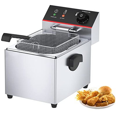 Zgsalvation Freidora eléctrica Comercial de 12L, freidora de Grasa Profunda de 3250W Calentamiento rápido 60-200 ℃ Ajustable y fácil de Limpiar para P