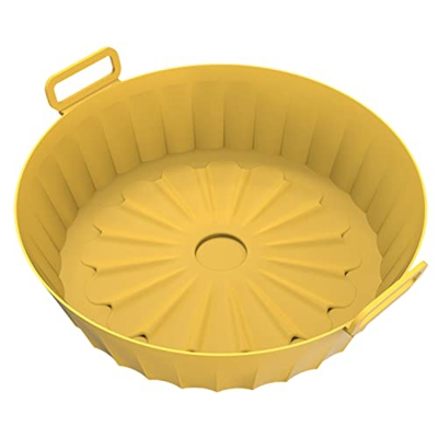 Worparsen Freidora Pad Uso Seguro Suave Antiadherente Freidora Almohadilla Roasting Flor Textura Amarillo