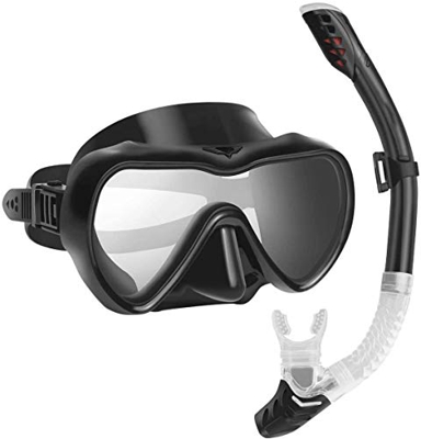 ROTEMADEGG El Conjunto de Snorkel Máscara de Snorkel Antivaho con Tubo de Snorkel Anti-Fuga Totalmente Seco para Mujeres Hombres Nadando y Buceando