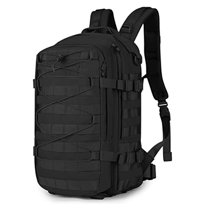 HUNTVP 20L Pequeña Mochila de Asalto Estilo Militar Táctical 1000D Bolsa de Hombro Impermeable de Nylon para Caza Viajar Senderismo,Negro