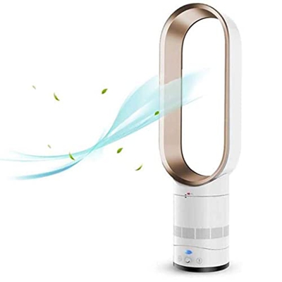 LJXX Ventilador de Torre de Refrigeración, Suministro de Viento Oscilante, Ventilador de Pie, Ventilador Silencioso Sin Hojas para Oficina, Dormitorio