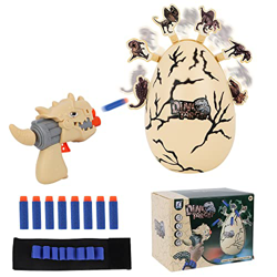 QKTYB Juego de Tiro, Girar Objetivo de Tiro Electrónico con Pistolas de Juguete 8 Balas de Espuma Blanda Dinosaurio Juguete de Tiro con Luz y Sonido J precio