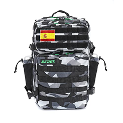 ELITEX Mochila 45L Táctica Militar Bandera España Impermeable Deportiva CrossTraining Aire Libre Deportes Gimnasio Portatil Oxford 900D (Glaciar HULK) características
