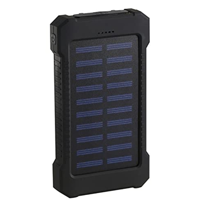 Solar Power Bank Waterproof 30000mAh Solar Charger USB Ports External Charger Powerbank for Xiaomi 5S Smartphone with LED Light Black