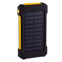 Solar Power Bank Waterproof 30000mAh Solar Charger USB Ports External Charger Powerbank for Xiaomi 5S Smartphone with LED Light Yellow características