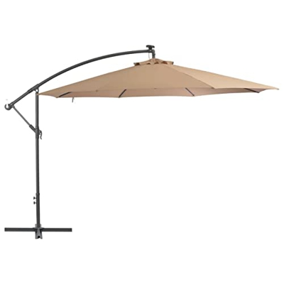 Sombrilla voladiza con poste, Mogou Parasol Terraza, Sombrilla Terraza Exterior, Sombrilla Playa, Parasol Exterior, Sombrilla De Jardín, de aluminio 3