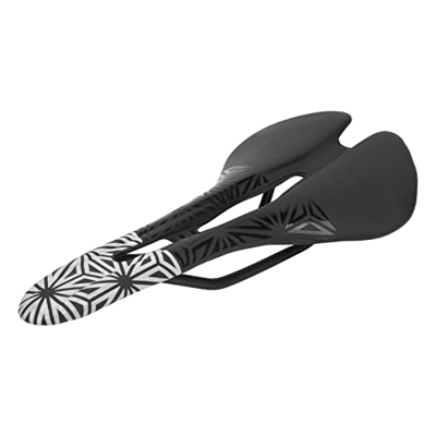 Emoshayoga Sillín de Bicicleta, Funda de Asiento de Bicicleta de Cuero de Microfibra para Bicicletas de Carretera(Negro Plateado)