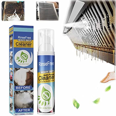 Powerful Rinse-Free Bubble Cleaner - 2022 Upgrade Stain Removing Foam Cleaner, Multipurpose Kitchen Degreaser Cleaner Heavy Duty Spray, All Purpose Ho