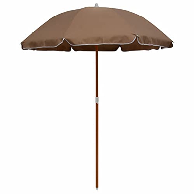 Leepesx Sombrilla con Palo, Parasol Terraza, Sombrilla Terraza Exterior, Sombrilla Playa, Parasol Exterior, Sombrilla De Patio, de Acero Gris Taupe 18