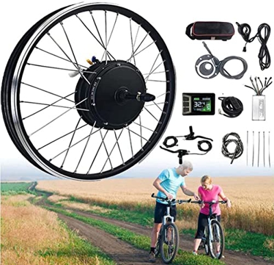 CICOLO Kit de conversión de Bicicleta eléctrica, tracción Rueda Trasera 36/48V 250/350/500W 20"/24"/ 26"/27,5"/28"/ 29"/ 700C, Pantalla LCD7C,26in-48V